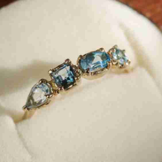 Oceanic Gemstone Ring in Solid 10k Gold