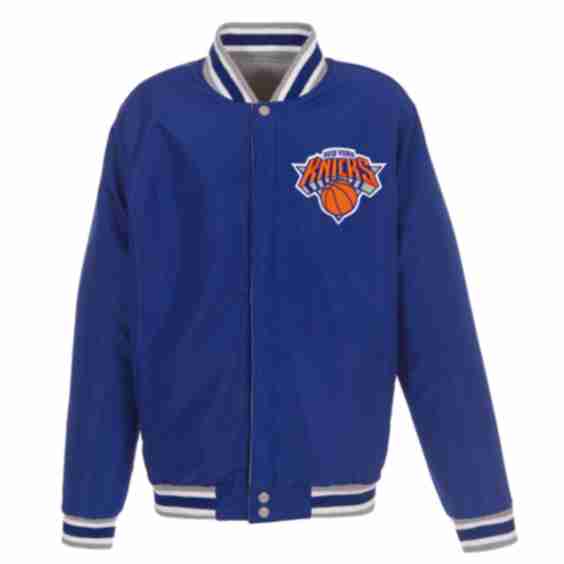 Royal Embroidered Logo Reversible Fleece Full Snap Jacket