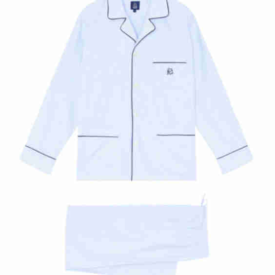 Long Fabric Striped Oxford Pajamas 