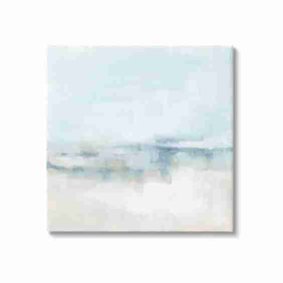 Abstract Cloudy Landscape Blue Fog Gallery Wrapped Canvas Wall Art