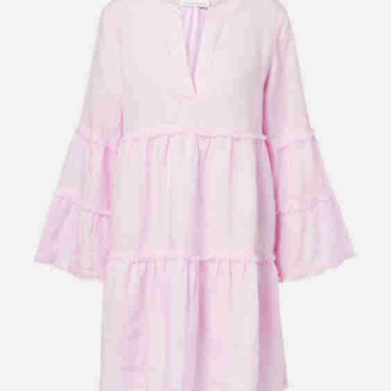 Baie De Cassis Tiered Linen Kaftan