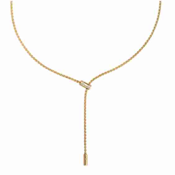 Aria Adjustable Lariat Necklace with Ornamental Clasp and Diamonds