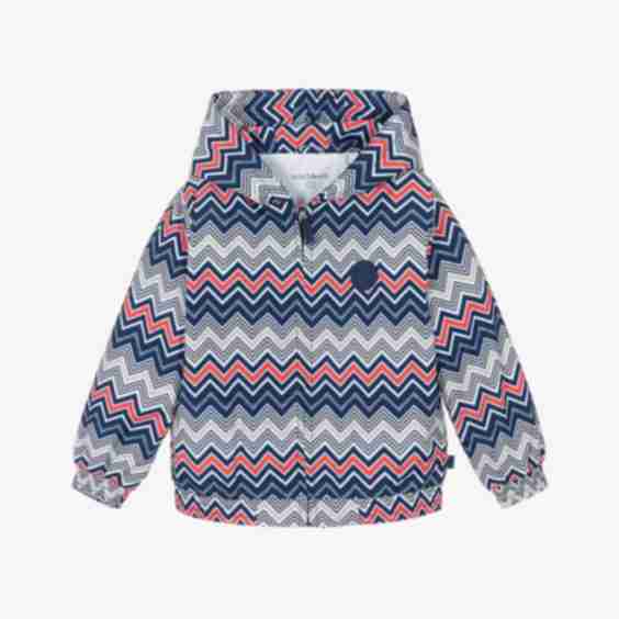 Boys Zig Zag Pattern Hooded Jacket