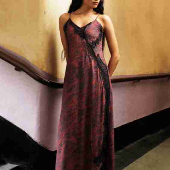 Lana Distorted Chunri Print And Lace Dress