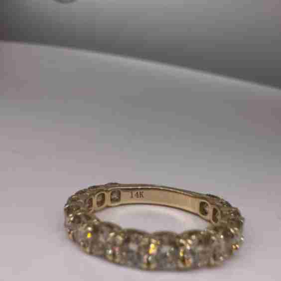  Cushion Cut Moissanite 3/4 Eternity Band