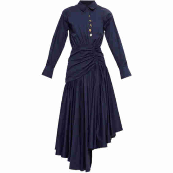 Asymmetrical Gathered Maxi Dress