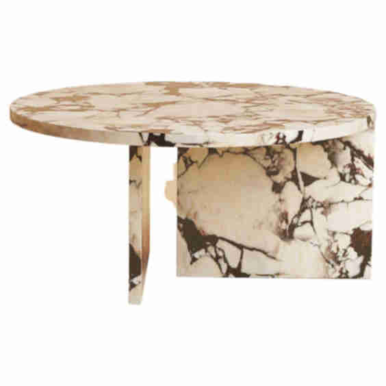 Calacatta Marble Round Coffee Table, Made in Italy