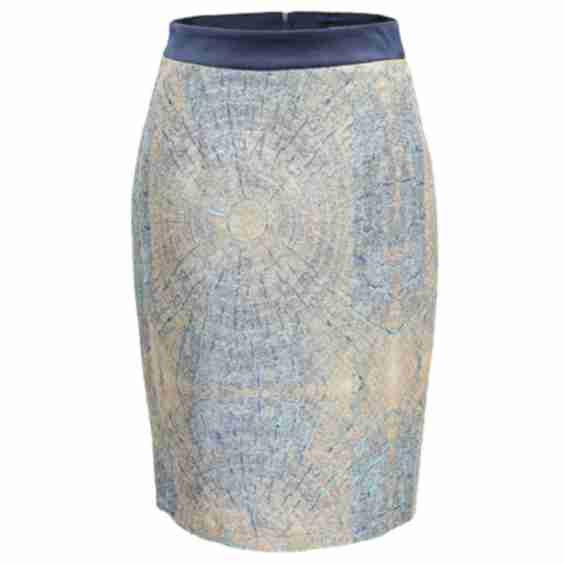 Bi-Material Brocade Short Skirt