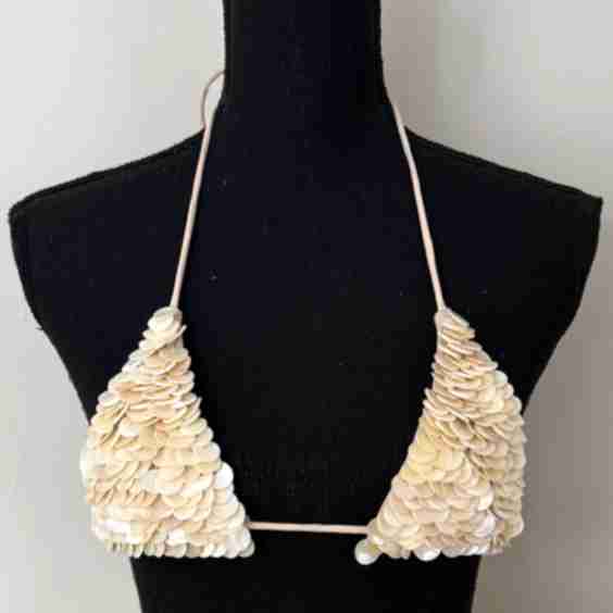 Micro Mini Bikini Top in Pearl Shell