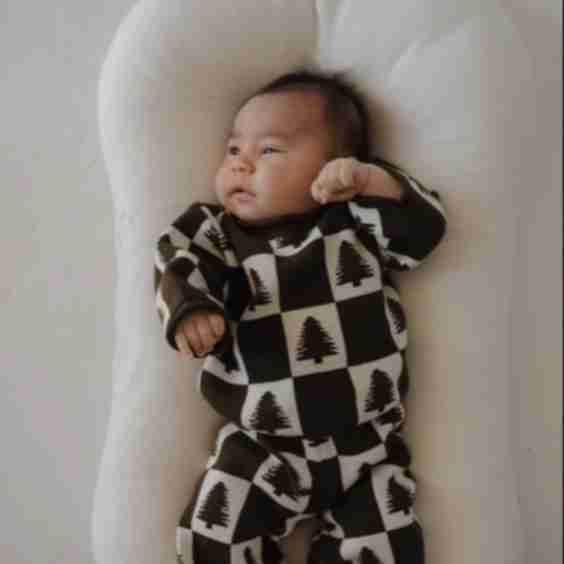 Knit Pant Set | Christmas Tree Checkerboard