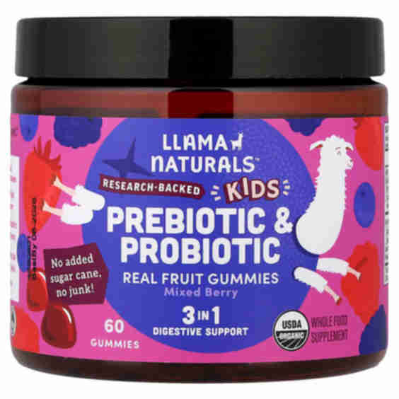 Kids Prebiotic Probiotic Real Fruit Gummies Mixed Berry 60 Gummies