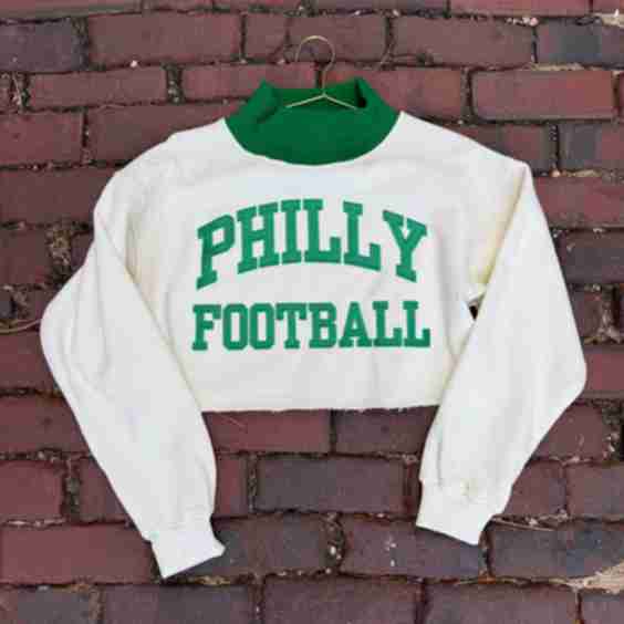 Philly Football Mock Neck Waffle Crop Top