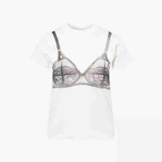 Bra Short-Sleeves Cotton-Jersey T-Shirt