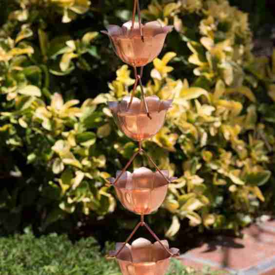 Lotus Cup Rain Chain Replacement Downspout for Gutters