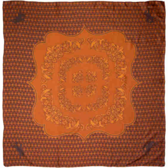 Frontier Tooled Leather Silk Scarf
