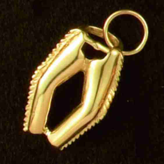 14K Gold Fringed Chaps Charm 