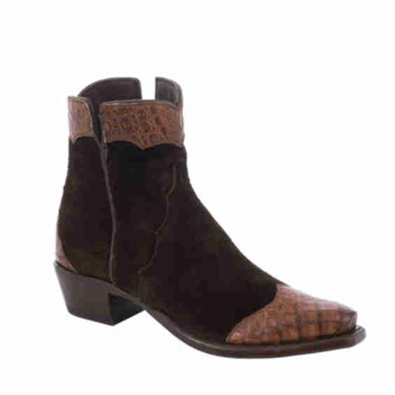 Ladies Rough Out And Caiman Short Boot