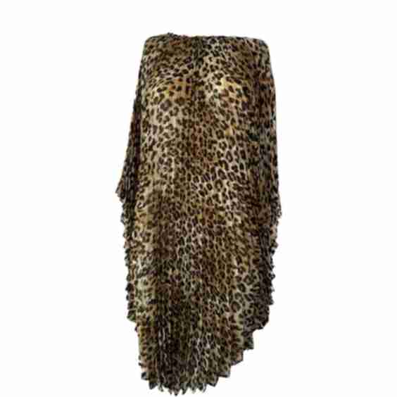 Sutton Starburst Pleated Leopard Chiffon Dress