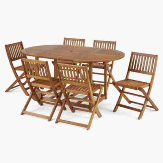 Gateleg Patio Table and Stowable Chairs