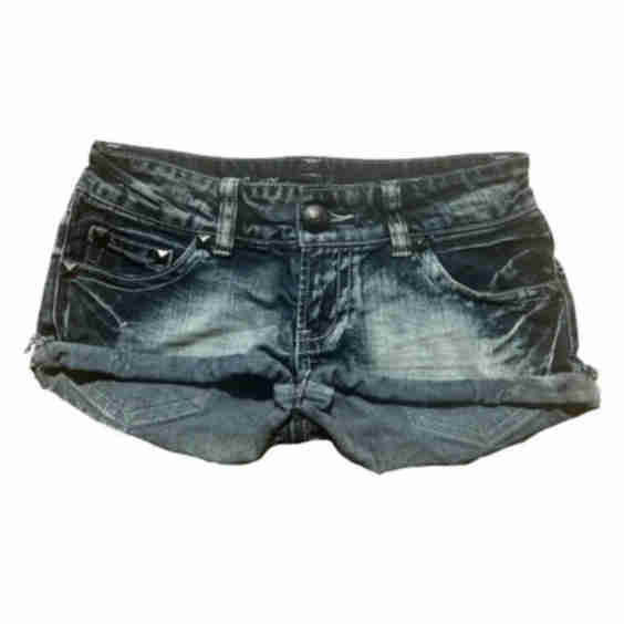 British Flag Print Mini Denim Shorts