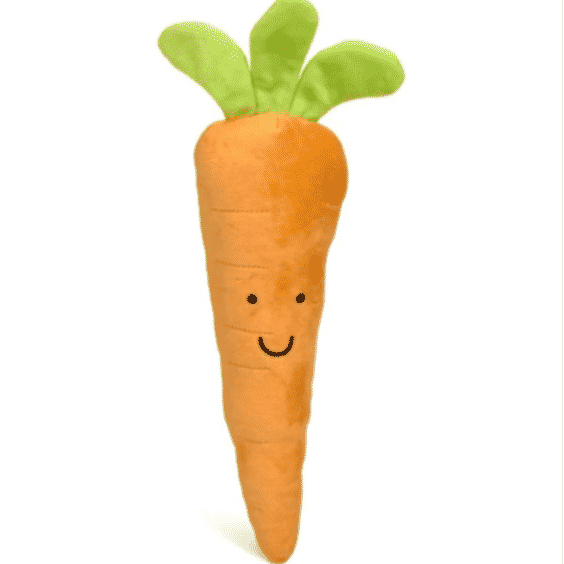 Foodie Faces Furry Carrot Plush Dog Toy