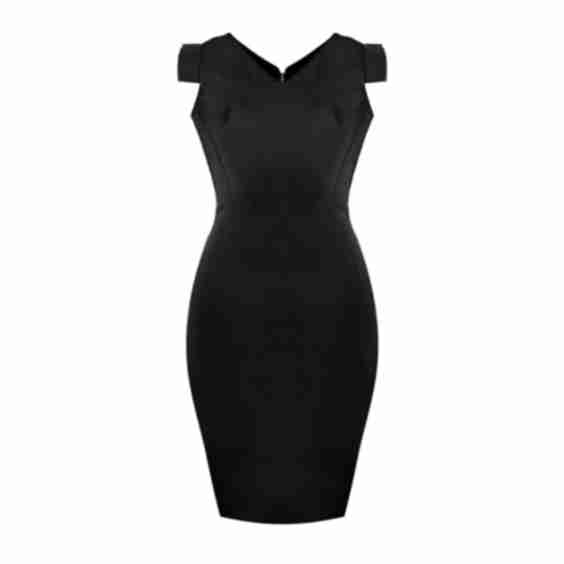 Innovation Zipper Slit Crepe Sheath Dress