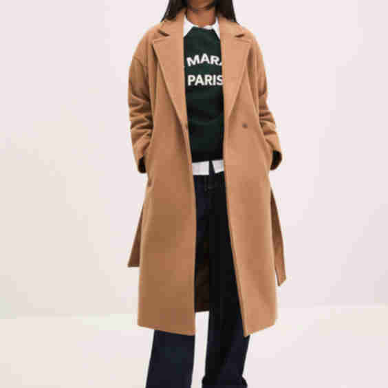 Belted Long Overcoat