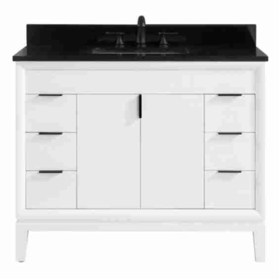 Emma-Vs43-Wt-A Emma 43 Inch Vanity Combo With Impala Granite Top