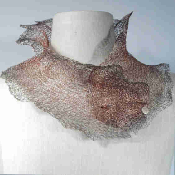 Dramatic Sculpted Knit Collar with Pin