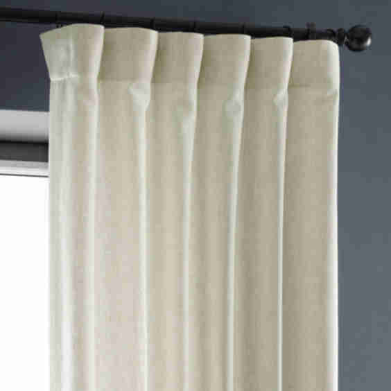 Heavy Faux Linen Semi-Sheer Curtain