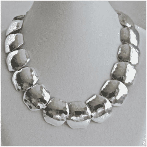Vintage Choker of Puffed Tone Panels Necklace