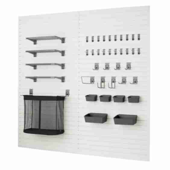 Home 64 Sq Ft Modular Slatwall 40-Piece Accessory Ultimate Set