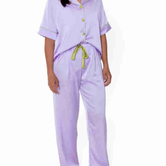 Silky Short Sleeve Pant Set
