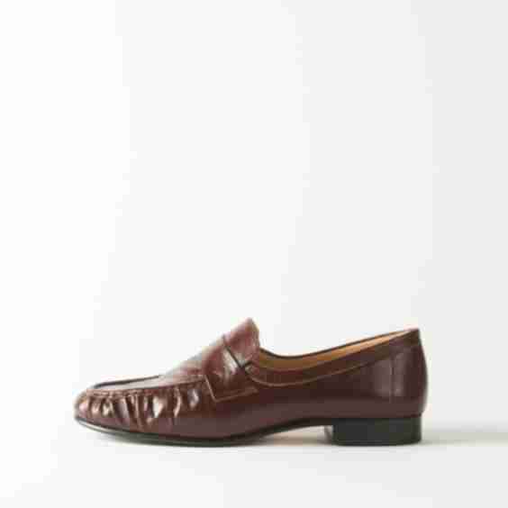 Ruched Loafer Leather 