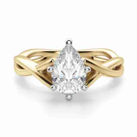Twisted Classic Pear Cut Engagement Ring