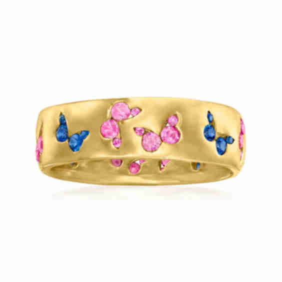 Sapphire Butterfly Cigar Wedding Ring
