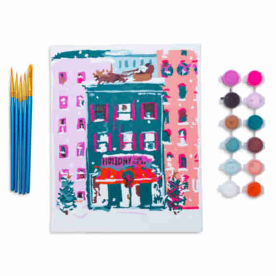 Holiday Bookstore Mini Paint By Numbers Kit