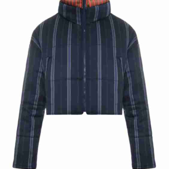 Puffer Jacket with Double Collar Detail