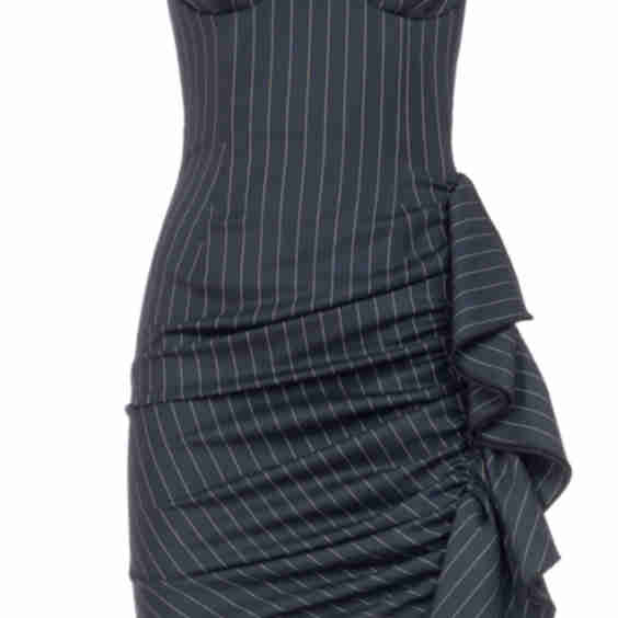 Pinstriped Bustier Minidress