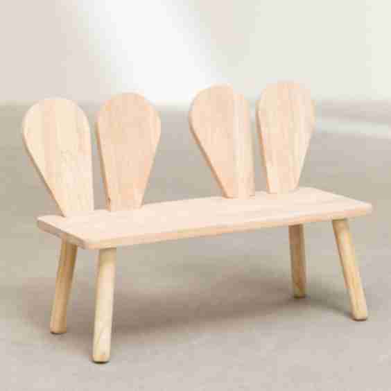 Buny Style Kids Pine Wood Bench