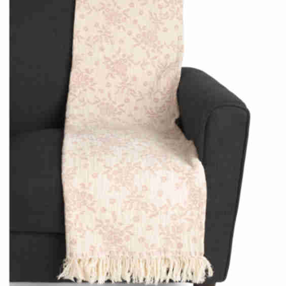 50 X 70 Ecru Small Ditsy Print Mallow Throw