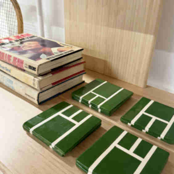 Tennis Court Coaster Set
