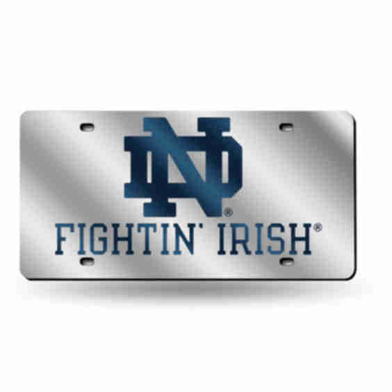 NCAA Silver Laser Tag License Plate