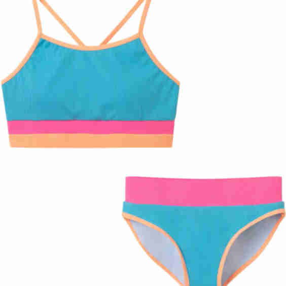 Ribbed Colorblock Bikini Set