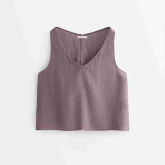V-Neck Tank Top, 100% Linen