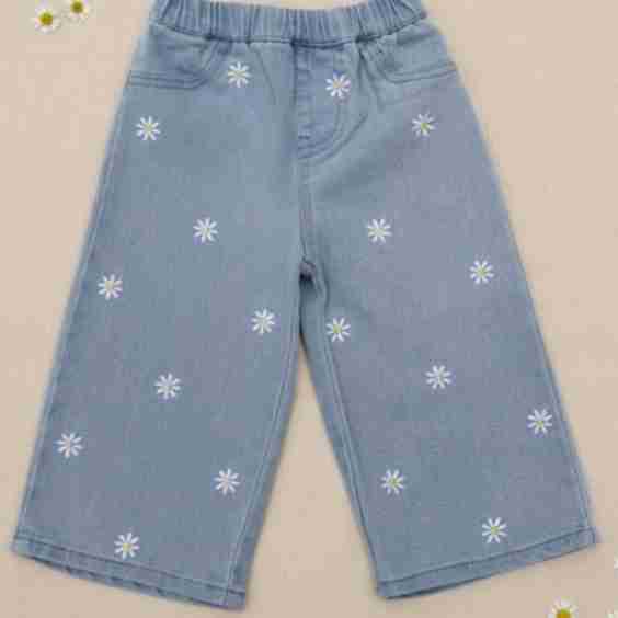 Daisy Mae Wide Leg Embroidered Jean