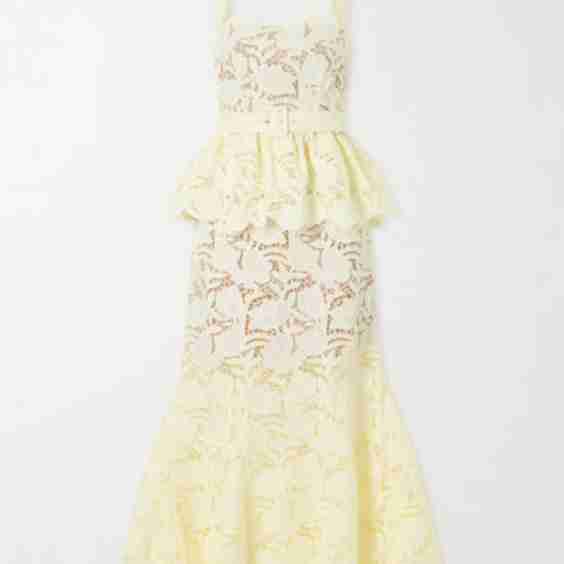 Lace Peplum Midi Dress