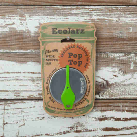 PopTop Sealable Drinking Jar Lid - Wide-Mouth