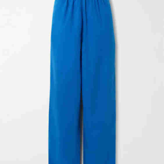Palazzo Cotton-Blend Wide-Leg Pants