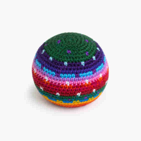 Knit Multicolor Footbag Stress Ball Hacky Bag Crochet Sack